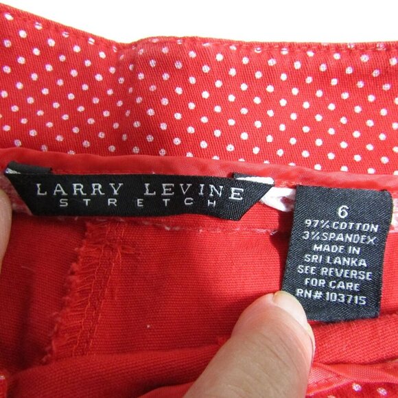 VTG 90s Y2K Retro 6 Red POLKA DOT Pedal Pushers Capri Cropped Rockabilly Pants - Picture 7 of 9